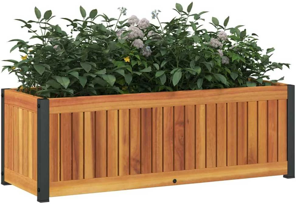 Sodo lovelis, 80x30x27,5cm, akacijos medienos masyvas/plienas