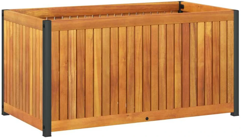 Sodo lovelis, 85x45x44cm, akacijos medienos masyvas ir plienas