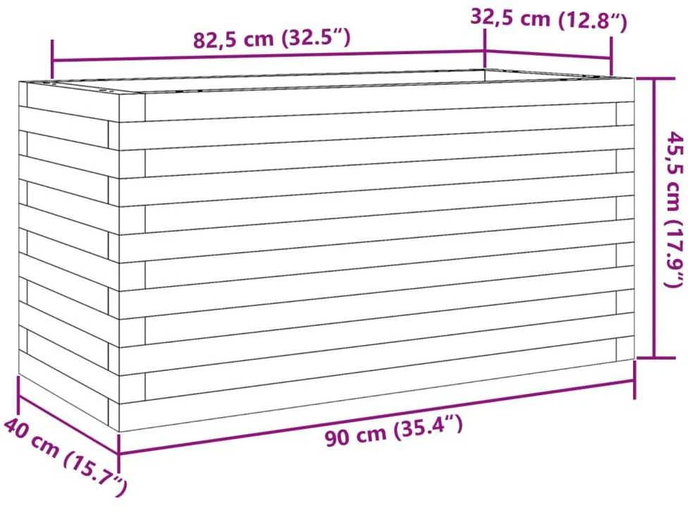 Sodo lovelis, 90x40x45,5cm, pušies medienos masyvas