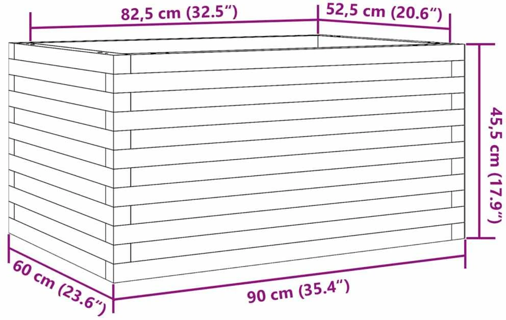 Sodo lovelis, 90x60x45,5cm, pušies medienos masyvas