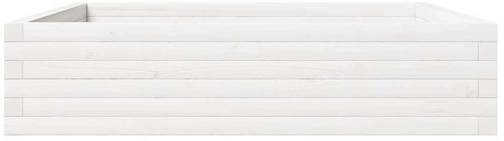 Sodo lovelis, baltas, 100x100x23cm, pušies medienos masyvas