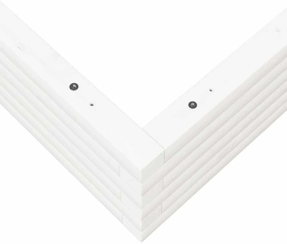 Sodo lovelis, baltas, 100x100x23cm, pušies medienos masyvas