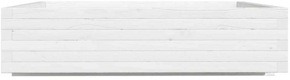 Sodo lovelis, baltas, 100x100x26,5cm, pušies medienos masyvas