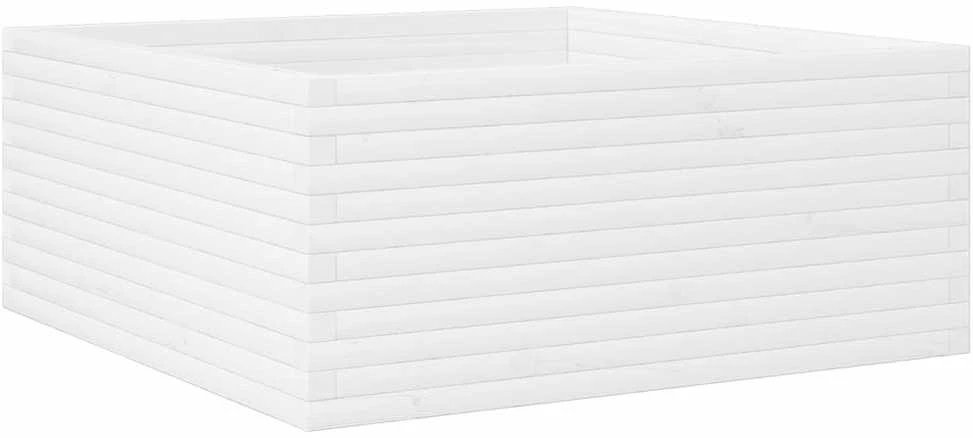 Sodo lovelis, baltas, 110x110x46cm, pušies medienos masyvas