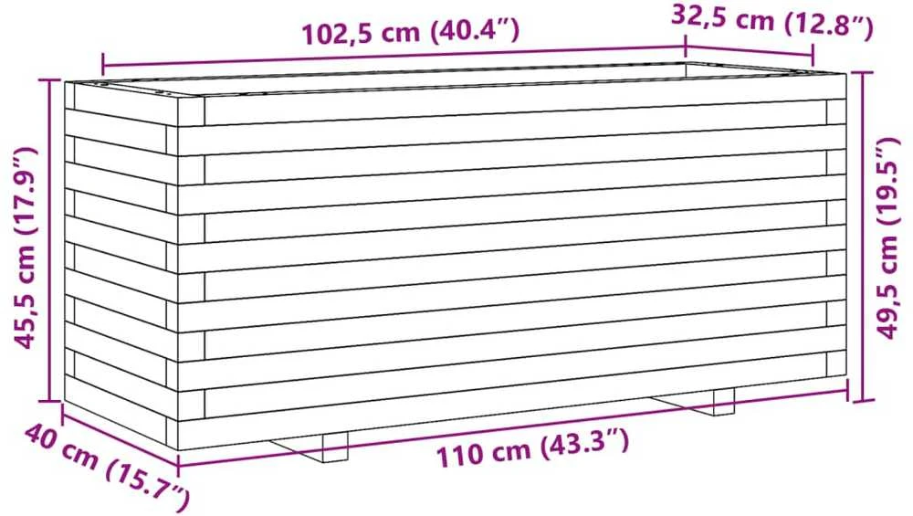 Sodo lovelis, baltas, 110x40x49,5cm, pušies medienos masyvas
