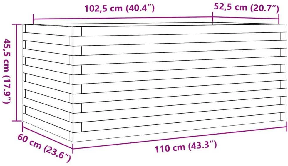 Sodo lovelis, baltas, 110x60x45,5cm, pušies medienos masyvas