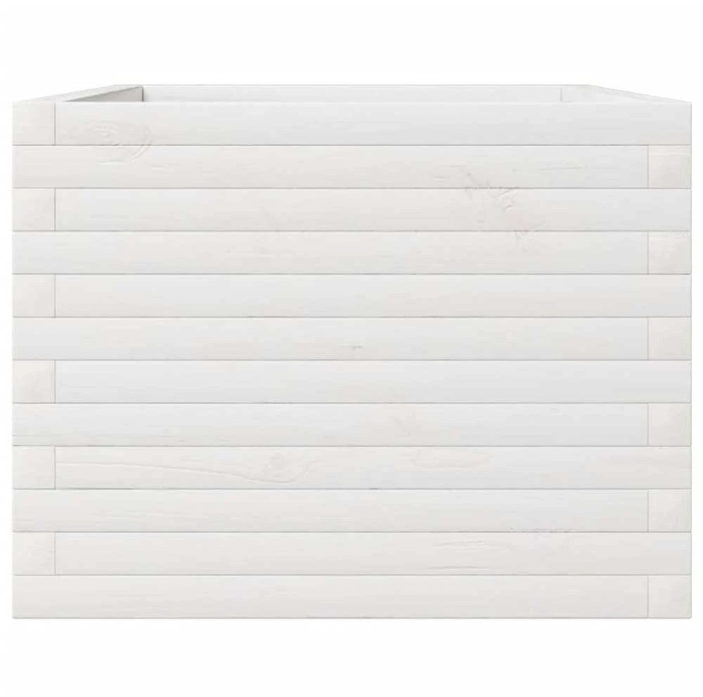 Sodo lovelis, baltas, 110x60x46cm, pušies medienos masyvas