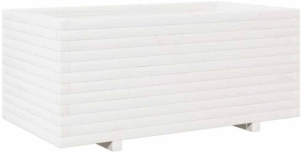 Sodo lovelis, baltas, 110x60x49,5cm, pušies medienos masyvas