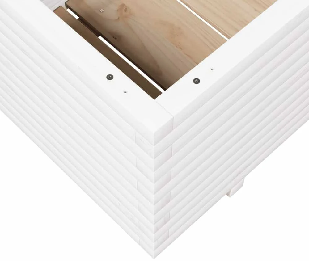 Sodo lovelis, baltas, 110x60x49,5cm, pušies medienos masyvas