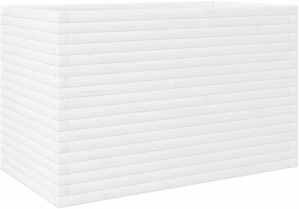 Sodo lovelis, baltas, 110x60x68,5cm, pušies medienos masyvas