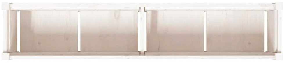 Sodo lovelis, baltas, 150x31x31cm, pušies medienos masyvas