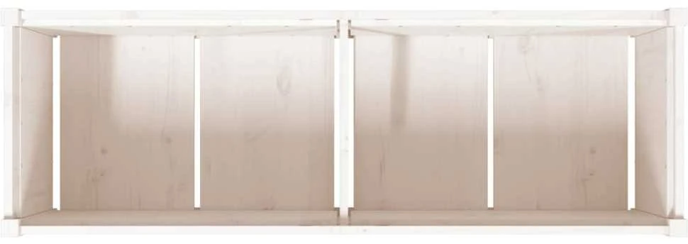 Sodo lovelis, baltas, 150x50x50cm, pušies medienos masyvas