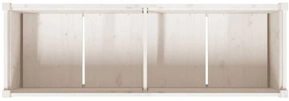 Sodo lovelis, baltas, 150x50x70cm, pušies medienos masyvas