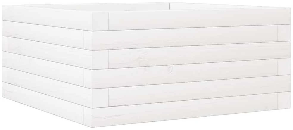 Sodo lovelis, baltas, 50x50x23cm, pušies medienos masyvas