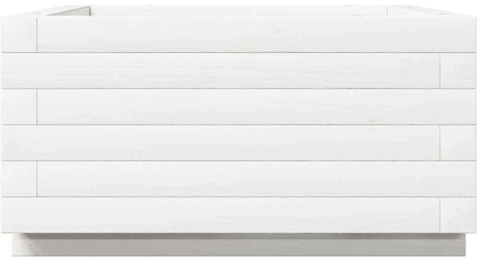 Sodo lovelis, baltas, 50x50x26,5cm, pušies medienos masyvas