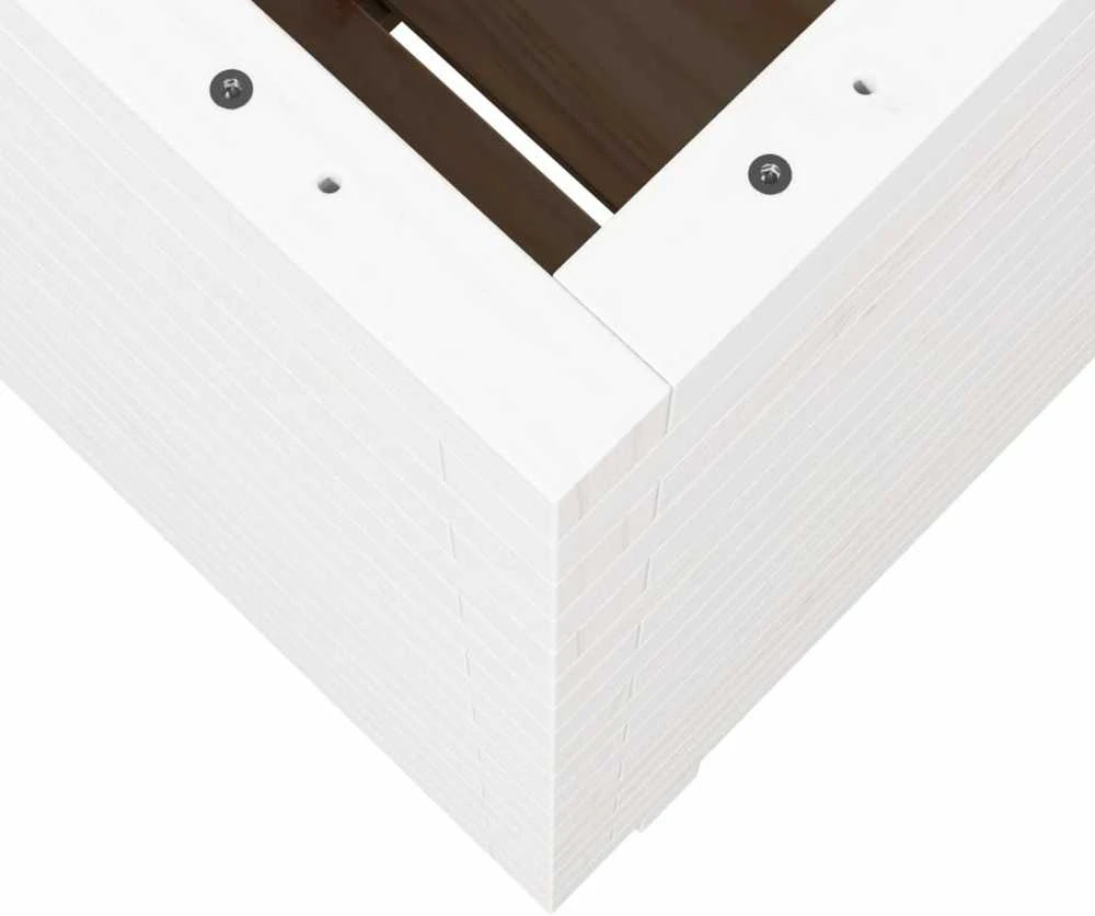 Sodo lovelis, baltas, 50x50x72,5cm, pušies medienos masyvas