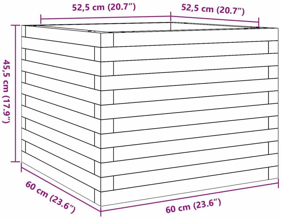 Sodo lovelis, baltas, 60x60x45,5cm, pušies medienos masyvas