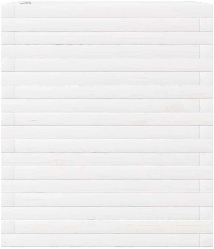 Sodo lovelis, baltas, 60x60x68,5cm, pušies medienos masyvas