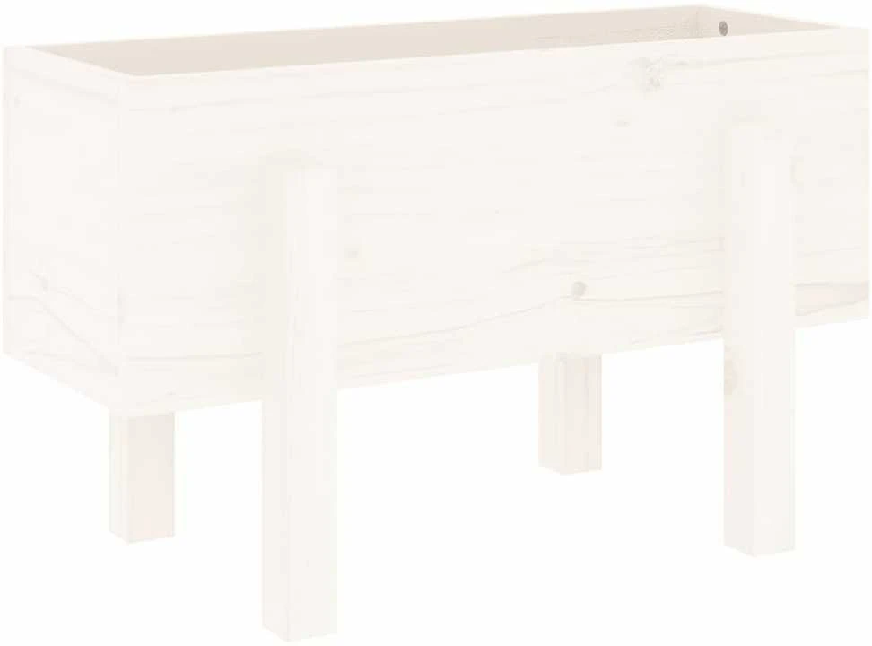 Sodo lovelis, baltas, 62x30x38cm, pušies medienos masyvas