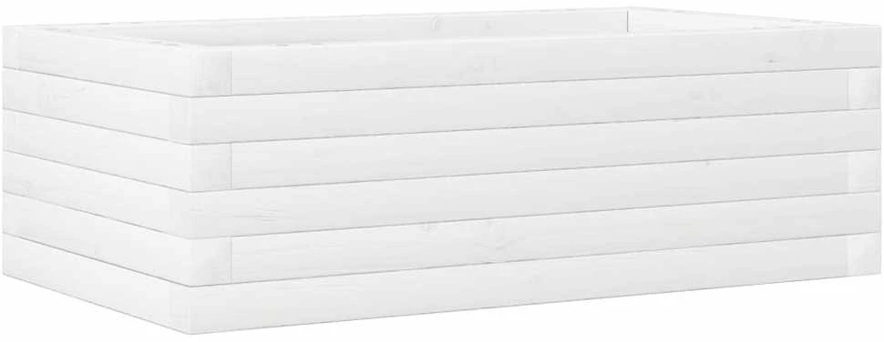 Sodo lovelis, baltas, 70x40x23cm, pušies medienos masyvas
