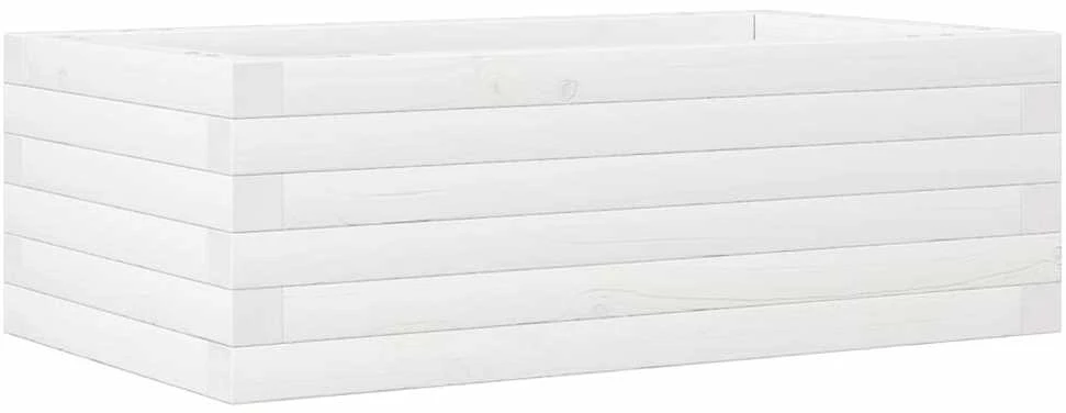 Sodo lovelis, baltas, 70x40x23cm, pušies medienos masyvas