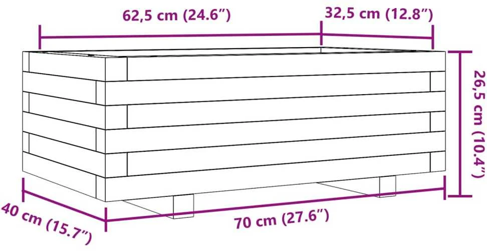 Sodo lovelis, baltas, 70x40x26,5cm, pušies medienos masyvas