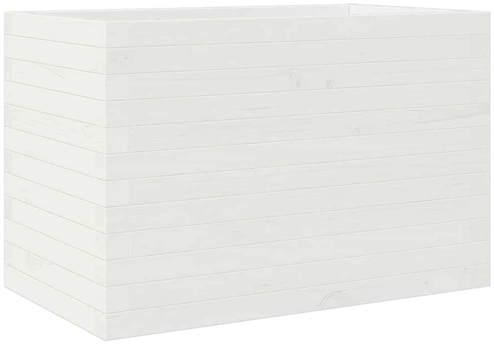 Sodo lovelis, baltas, 70x40x45,5cm, pušies medienos masyvas
