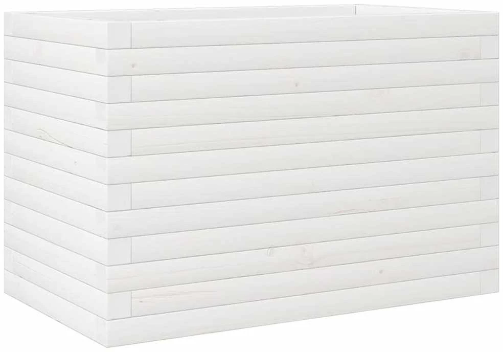 Sodo lovelis, baltas, 70x40x45,5cm, pušies medienos masyvas