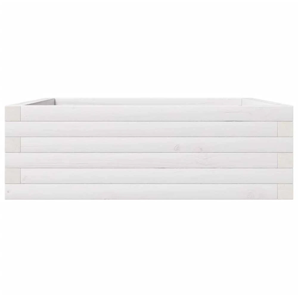 Sodo lovelis, baltas, 70x70x23cm, pušies medienos masyvas