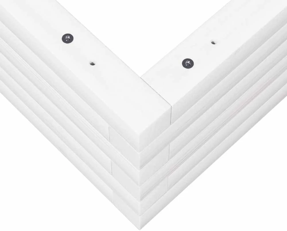 Sodo lovelis, baltas, 70x70x23cm, pušies medienos masyvas