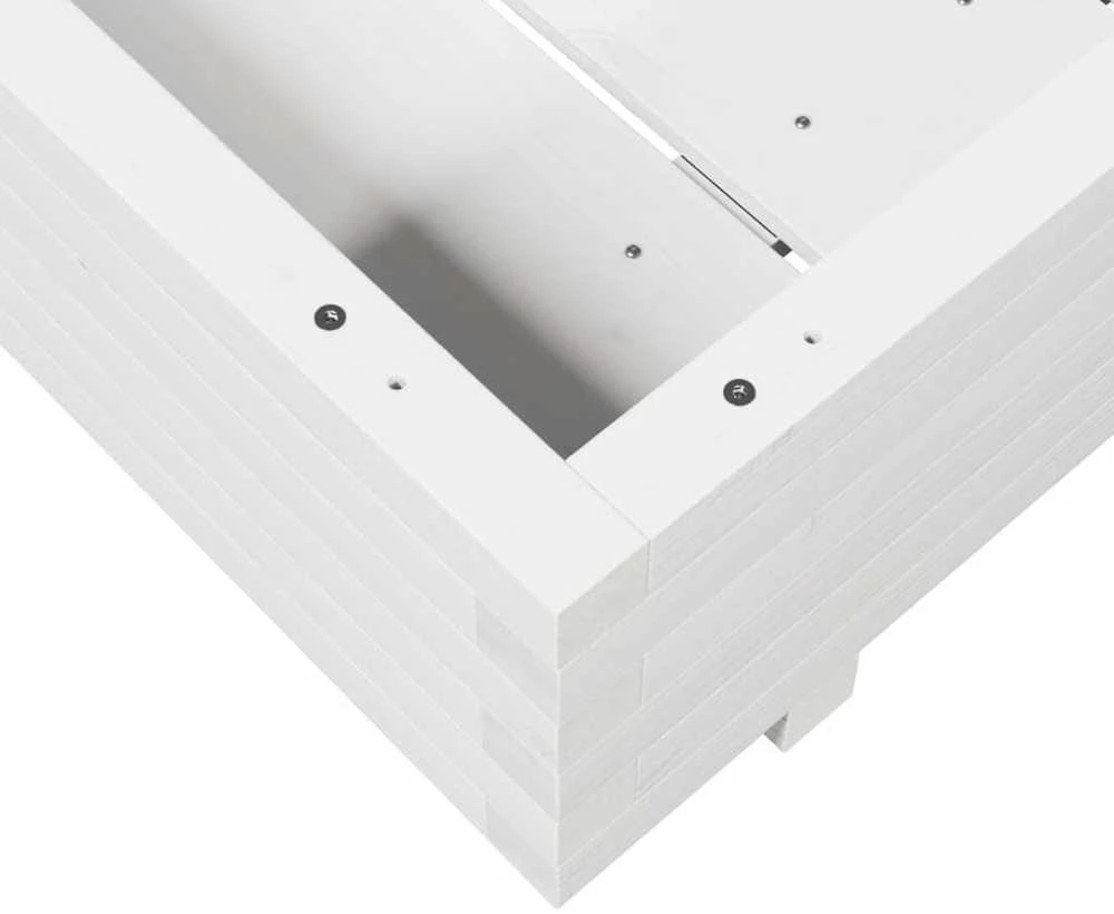 Sodo lovelis, baltas, 70x70x26,5cm, pušies medienos masyvas