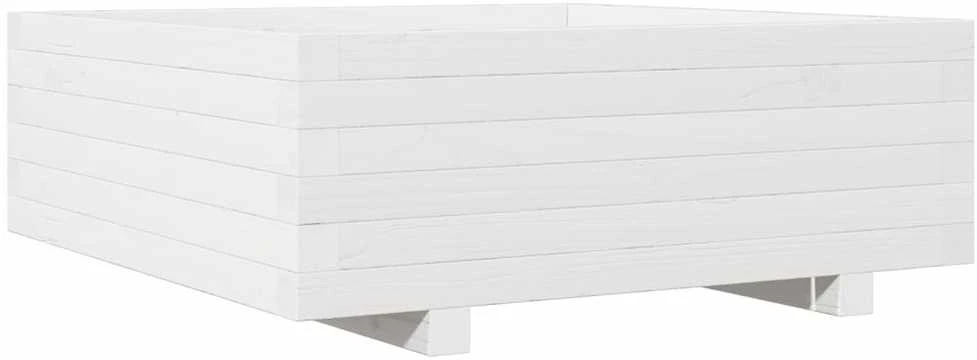 Sodo lovelis, baltas, 70x70x26,5cm, pušies medienos masyvas