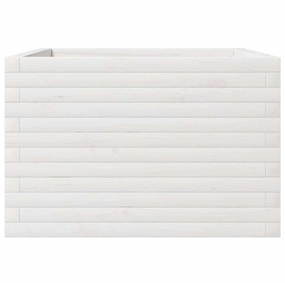 Sodo lovelis, baltas, 70x70x45,5cm, pušies medienos masyvas