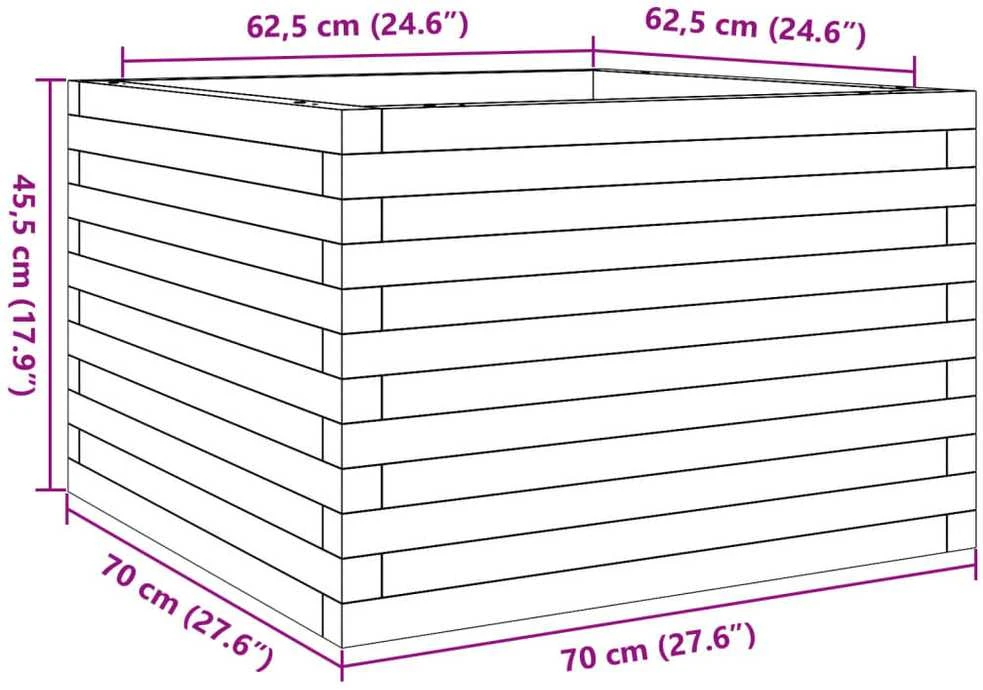 Sodo lovelis, baltas, 70x70x45,5cm, pušies medienos masyvas