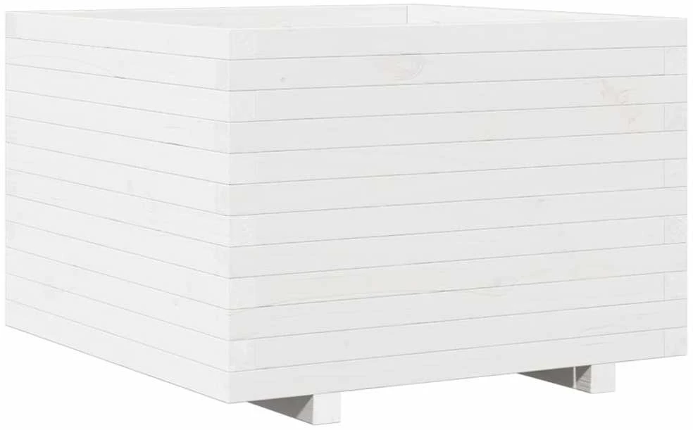 Sodo lovelis, baltas, 70x70x49,5cm, pušies medienos masyvas