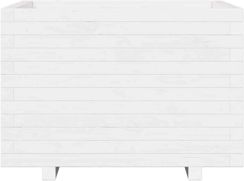 Sodo lovelis, baltas, 70x70x49,5cm, pušies medienos masyvas