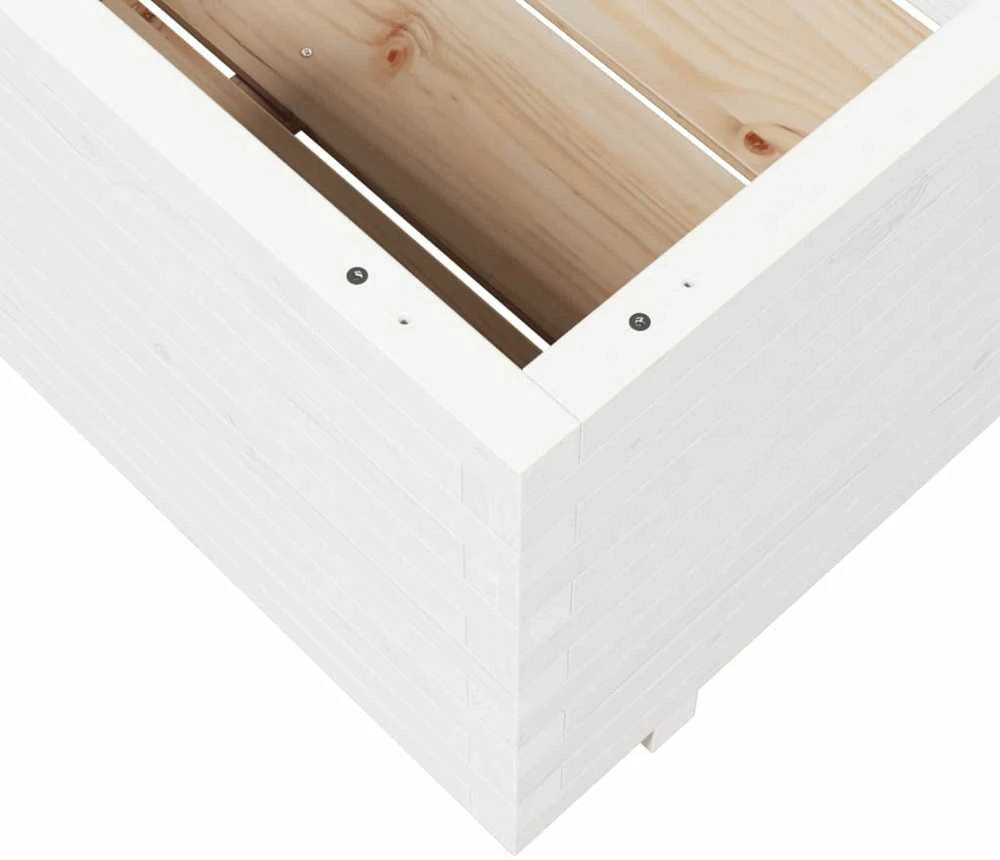 Sodo lovelis, baltas, 70x70x49,5cm, pušies medienos masyvas