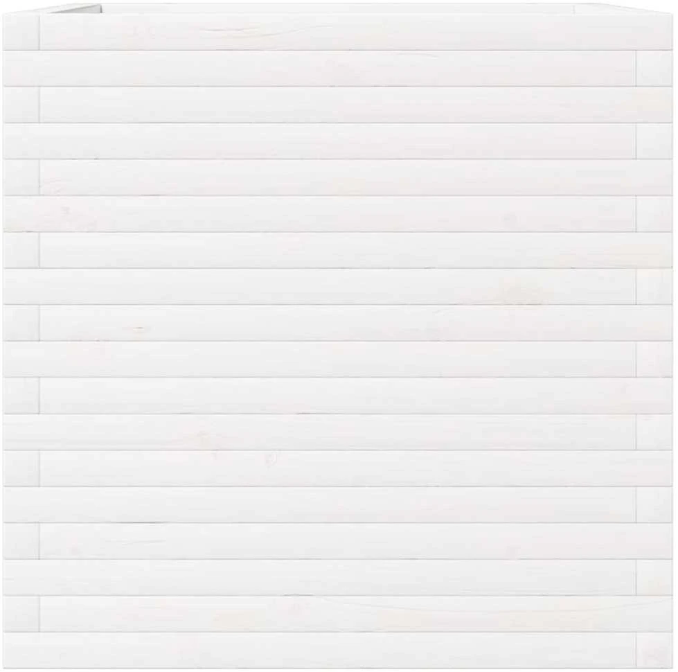 Sodo lovelis, baltas, 70x70x68,5cm, pušies medienos masyvas