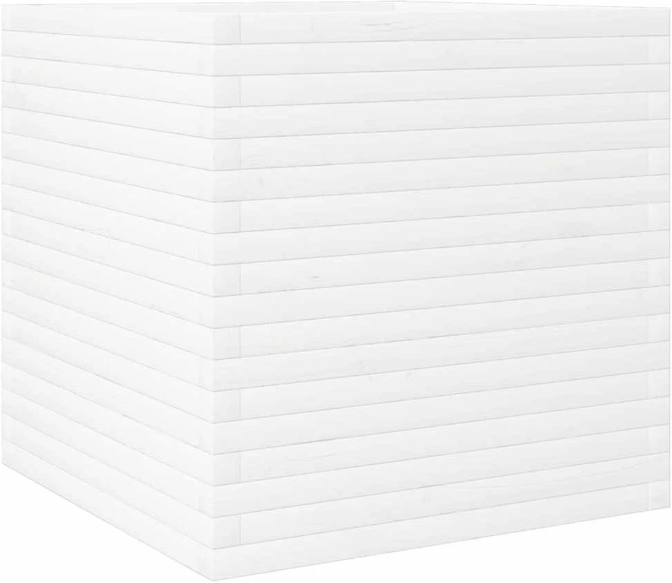 Sodo lovelis, baltas, 70x70x68,5cm, pušies medienos masyvas