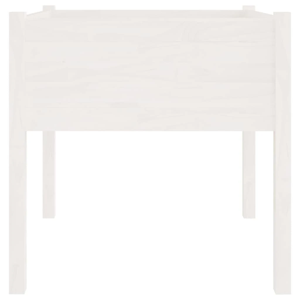 Sodo lovelis, baltas, 70x70x70cm, pušies medienos masyvas