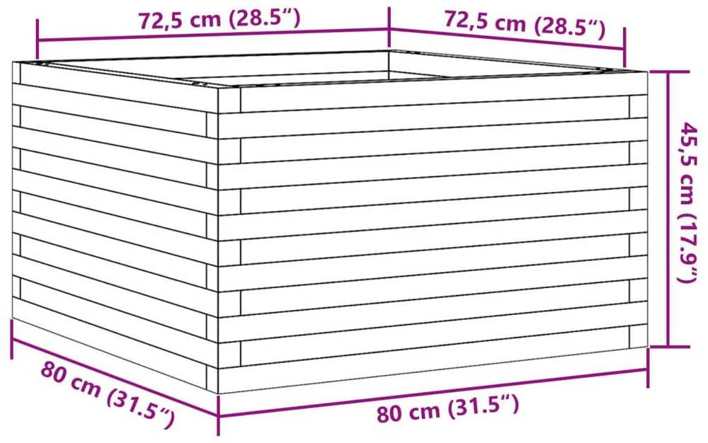 Sodo lovelis, baltas, 80x80x45,5cm, pušies medienos masyvas