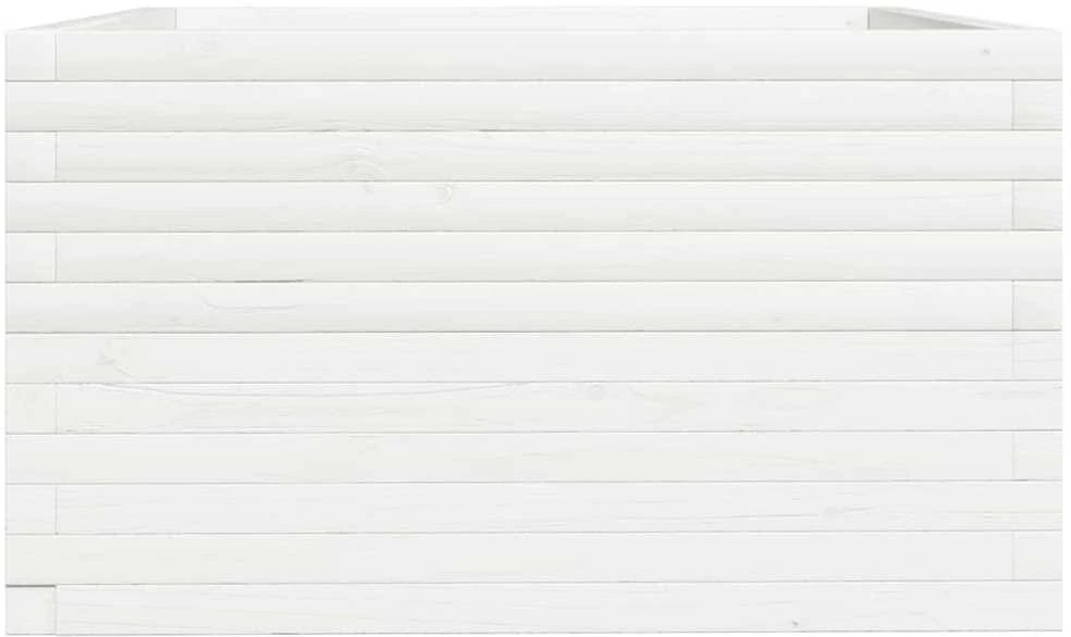 Sodo lovelis, baltas, 80x80x49,5cm, pušies medienos masyvas