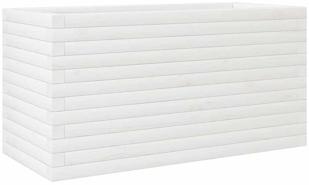 Sodo lovelis, baltas, 90x40x45,5cm, pušies medienos masyvas