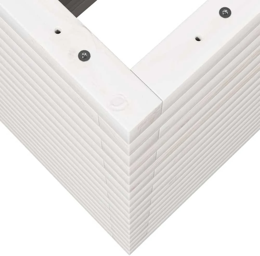 Sodo lovelis, baltas, 90x40x68,5cm, pušies medienos masyvas