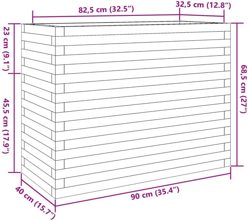 Sodo lovelis, baltas, 90x40x68,5cm, pušies medienos masyvas
