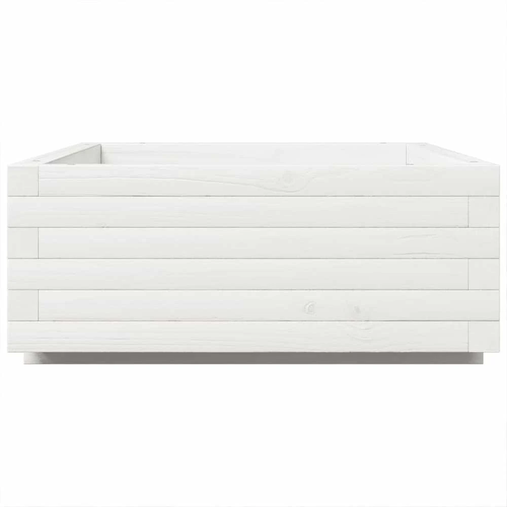 Sodo lovelis, baltas, 90x60x26,5cm, pušies medienos masyvas