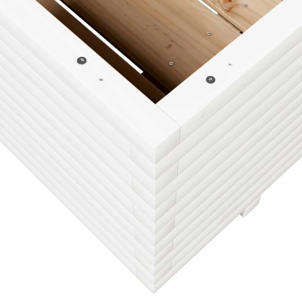 Sodo lovelis, baltas, 90x60x49,5cm, pušies medienos masyvas