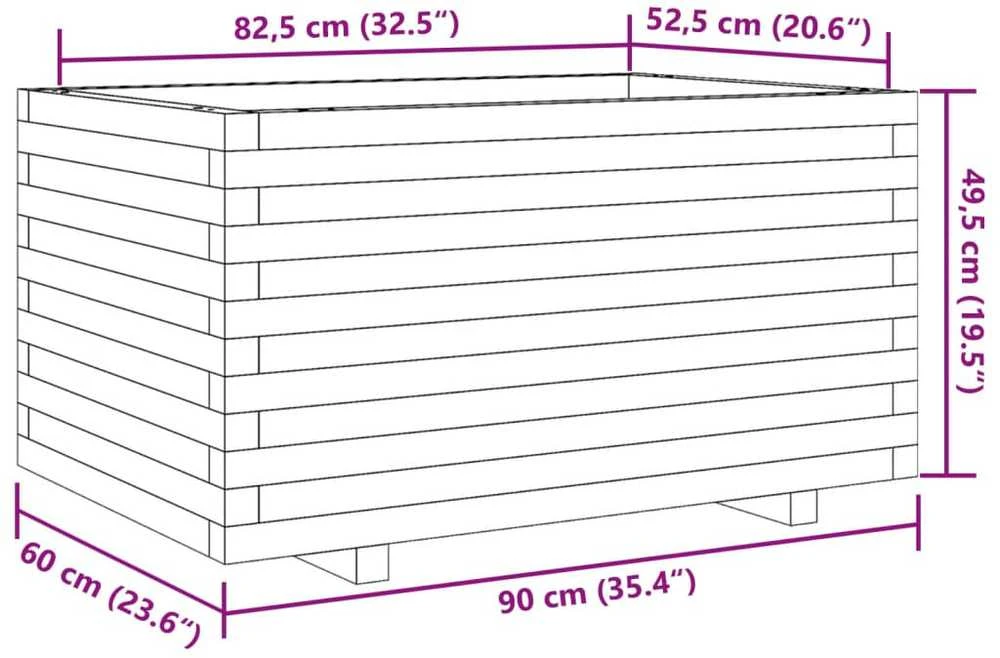 Sodo lovelis, baltas, 90x60x49,5cm, pušies medienos masyvas