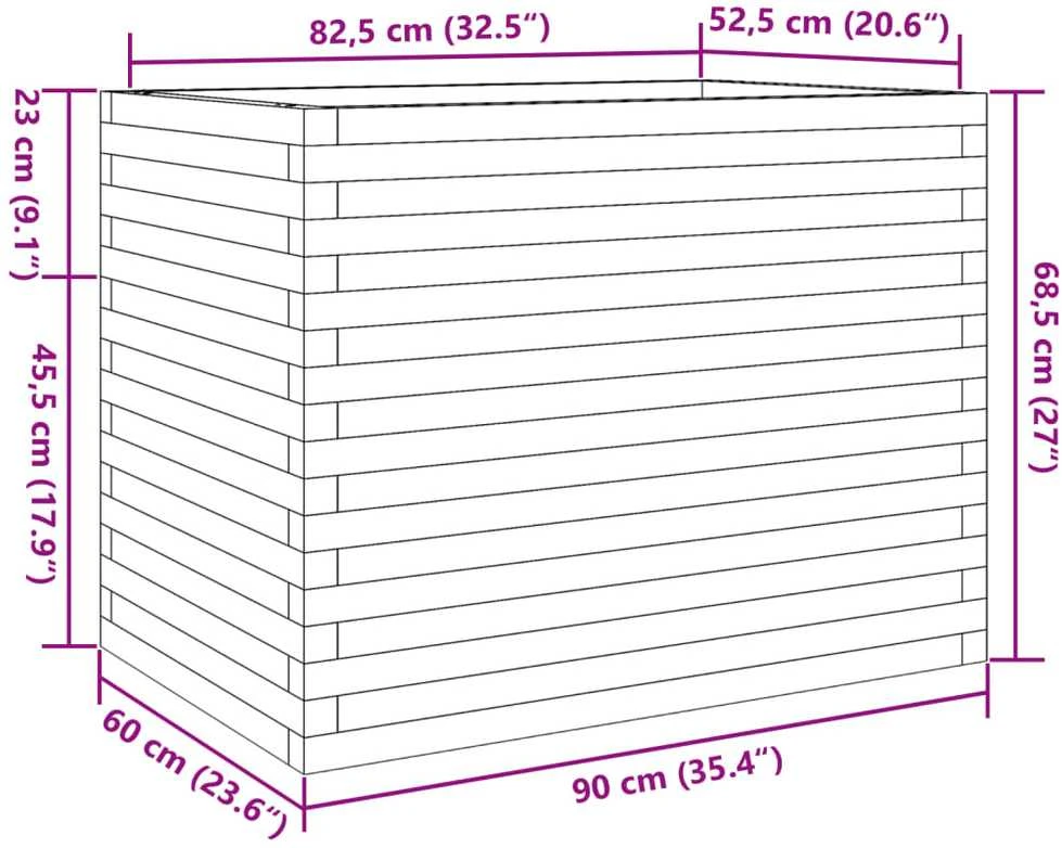 Sodo lovelis, baltas, 90x60x68,5cm, pušies medienos masyvas