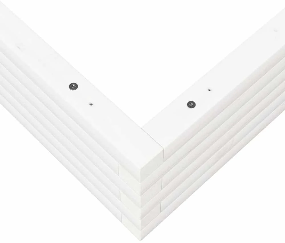 Sodo lovelis, baltas, 90x90x23cm, pušies medienos masyvas